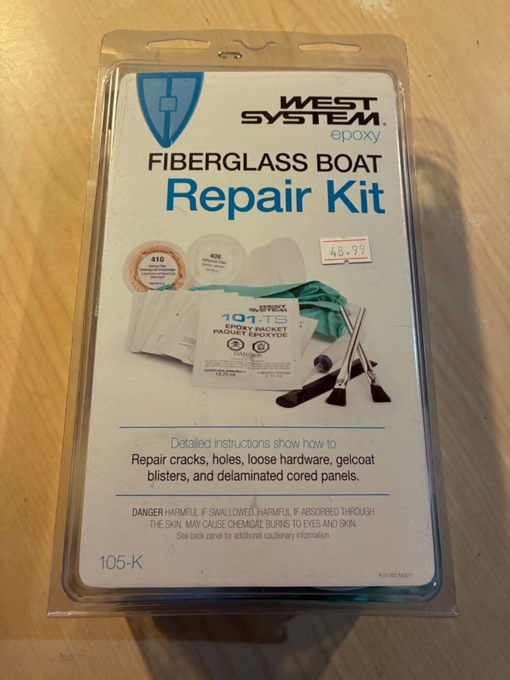 EPOXY Fiberglass Repair Kit WEST SYSTEM 105K BOAT HULL TRANSOM STRINGER